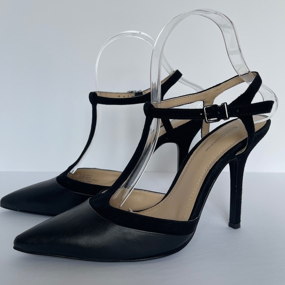 BCBGENERATION BLACK LEATHER STILETTO SHOES - Picture 2 of 12